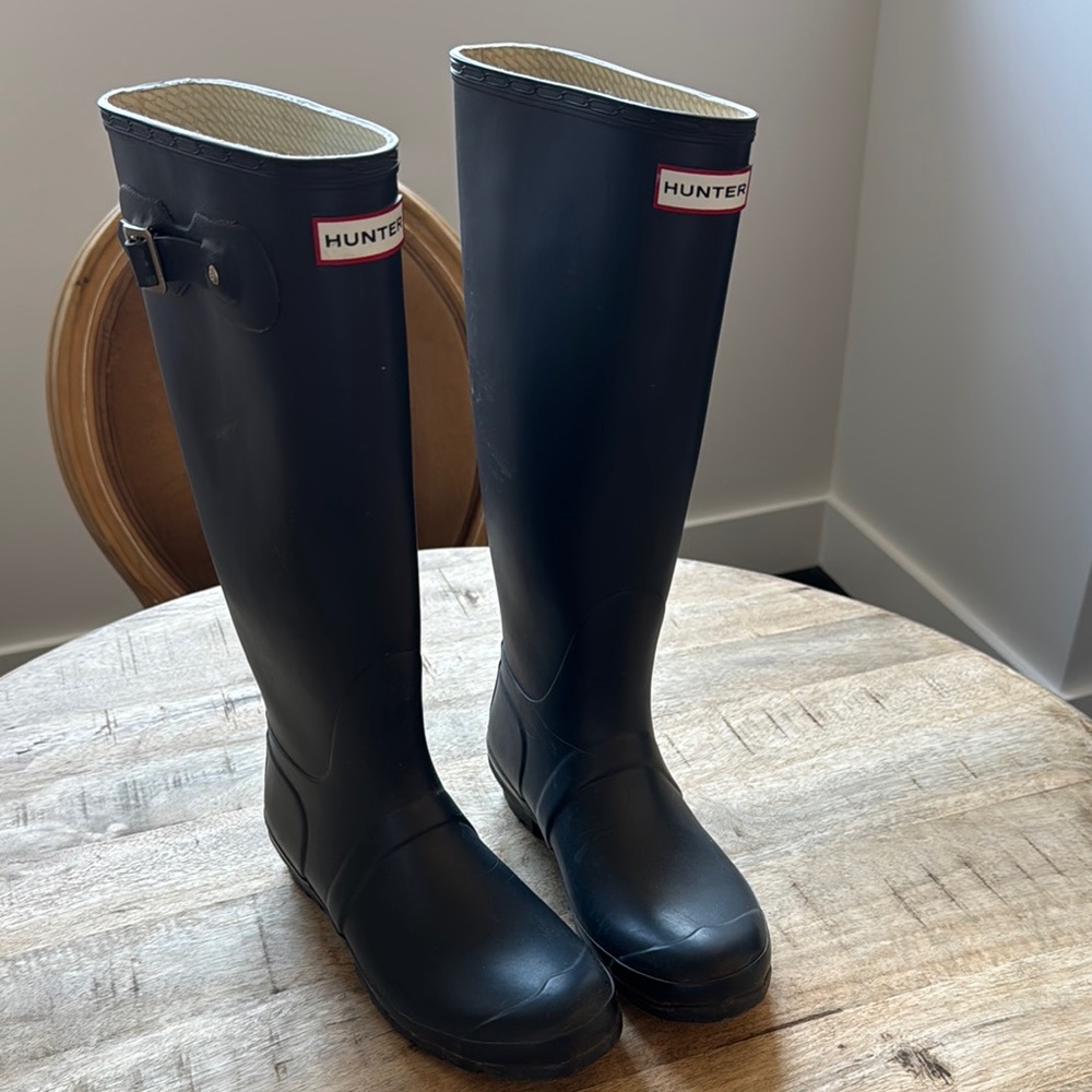 Hunter Blue Rain Boots
